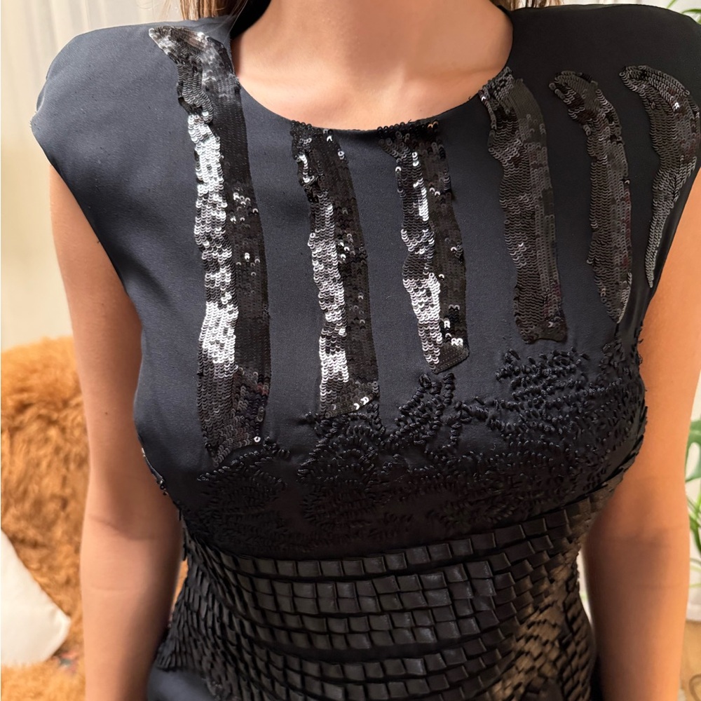 Robert Rodriguez Black Sequin Mini Dress - Picture 7 of 15